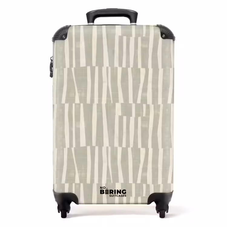 Suitcase - Salvia Green - Stripes - Geometric - Texture - Pattern — 1