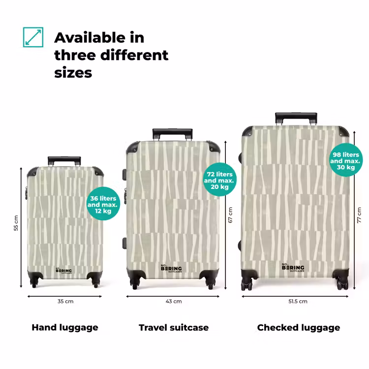 Suitcase - Salvia Green - Stripes - Geometric - Texture - Pattern — 3
