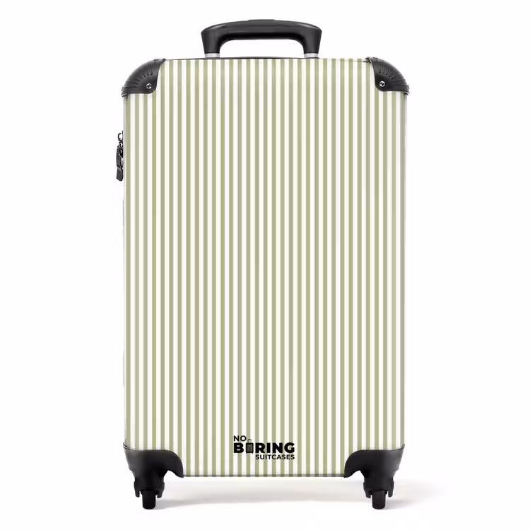 Suitcase - Salvia Green - Stripes - Minimalist - Pattern — 1