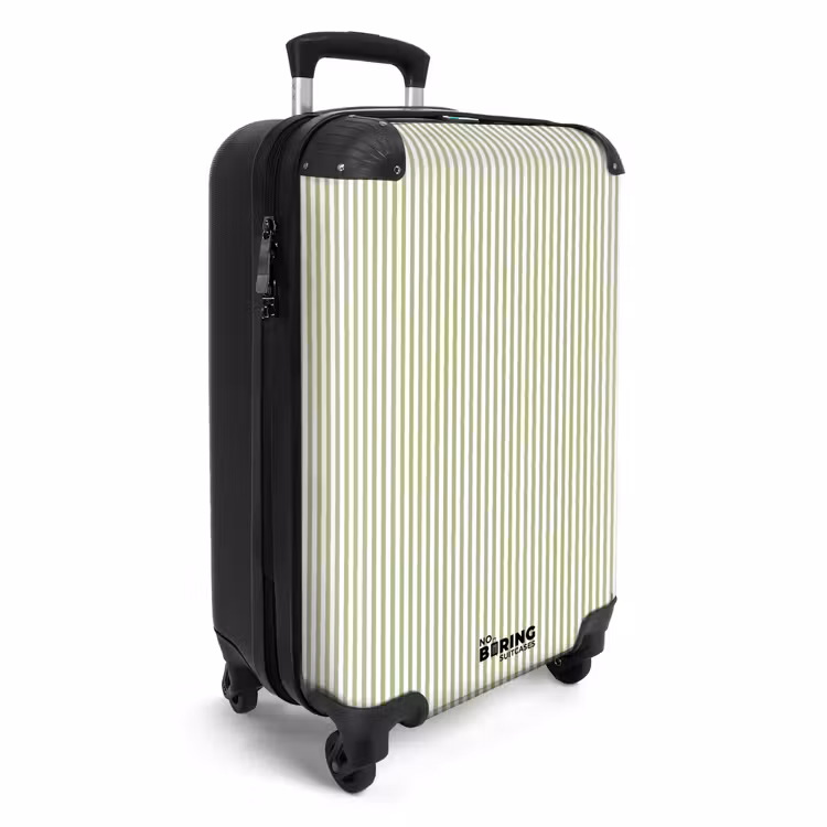 Suitcase - Salvia Green - Stripes - Minimalist - Pattern — 2