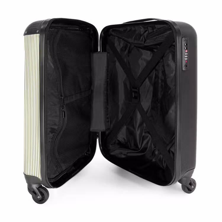 Suitcase - Salvia Green - Stripes - Minimalist - Pattern — 5
