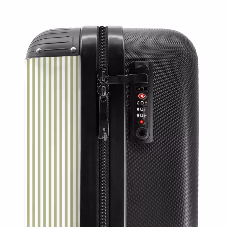 Suitcase - Salvia Green - Stripes - Minimalist - Pattern — 6