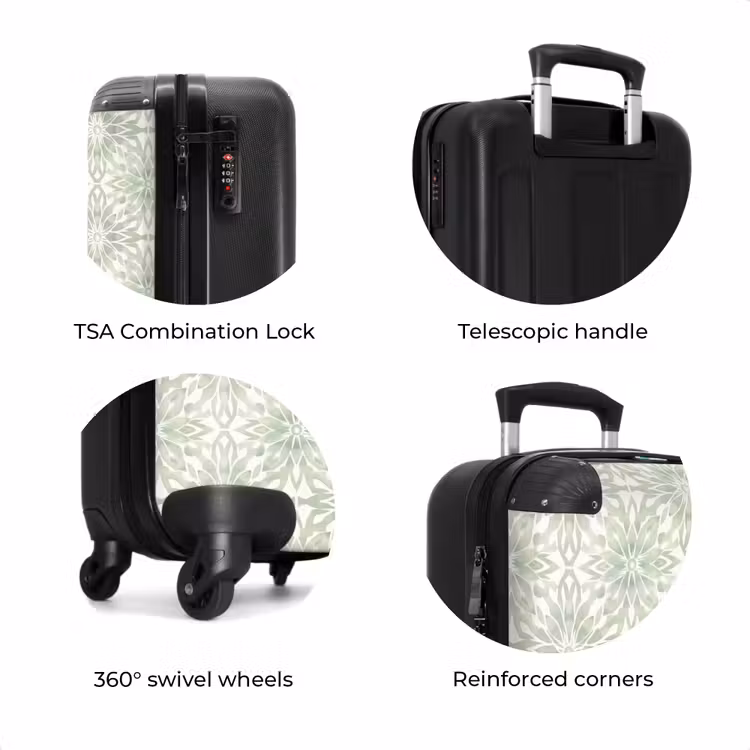 Suitcase - Salvia Green - Symmetrical - Mandala - Ornament - Pattern — 8