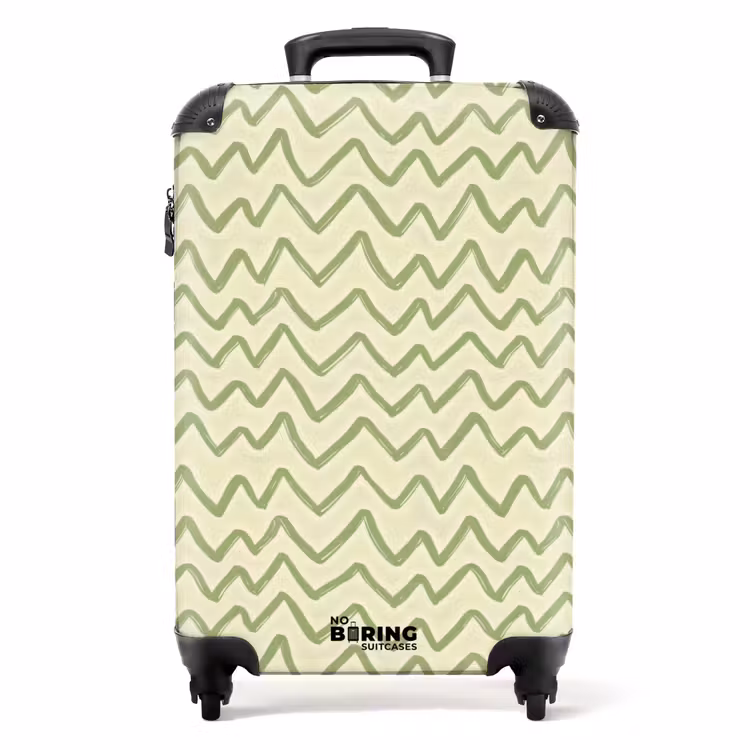 Suitcase - Salvia Green - Zigzag - Hand-drawn - Pattern — 1