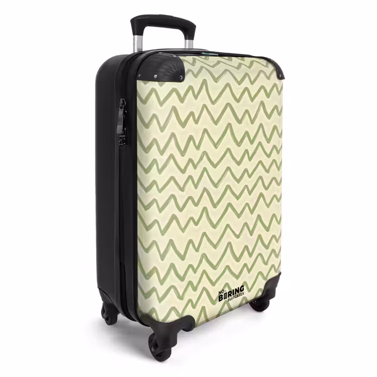 Suitcase - Salvia Green - Zigzag - Hand-drawn - Pattern — 2