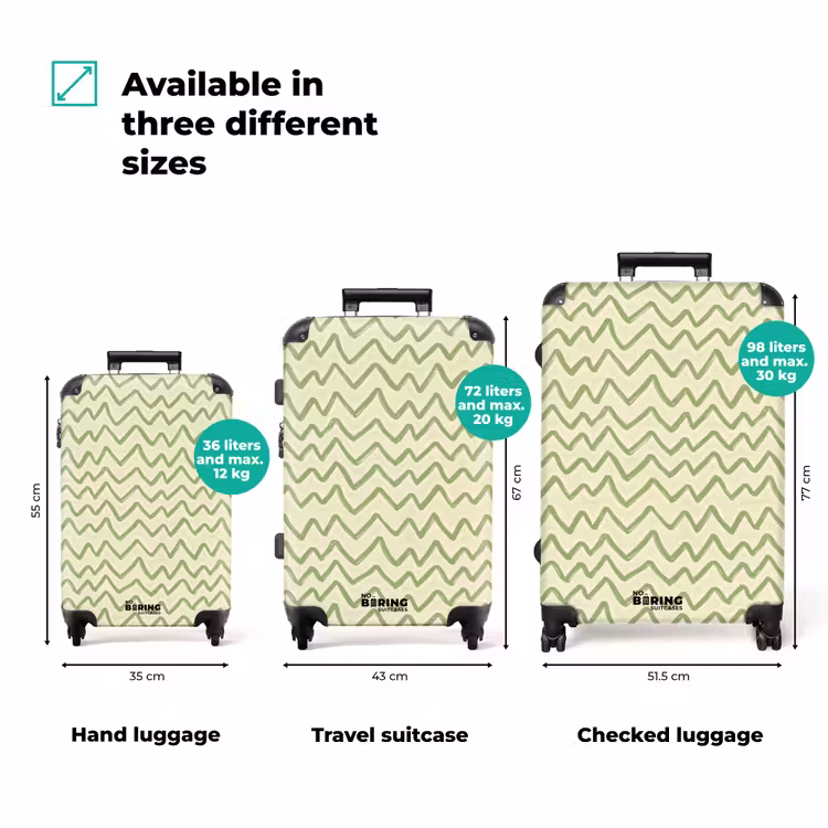 Suitcase - Salvia Green - Zigzag - Hand-drawn - Pattern — 3
