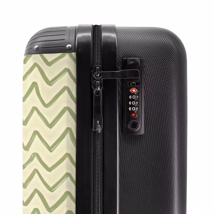 Suitcase - Salvia Green - Zigzag - Hand-drawn - Pattern — 6