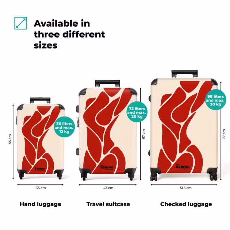 Suitcase - Woman - Figure - Abstract - Modern - Red — 1