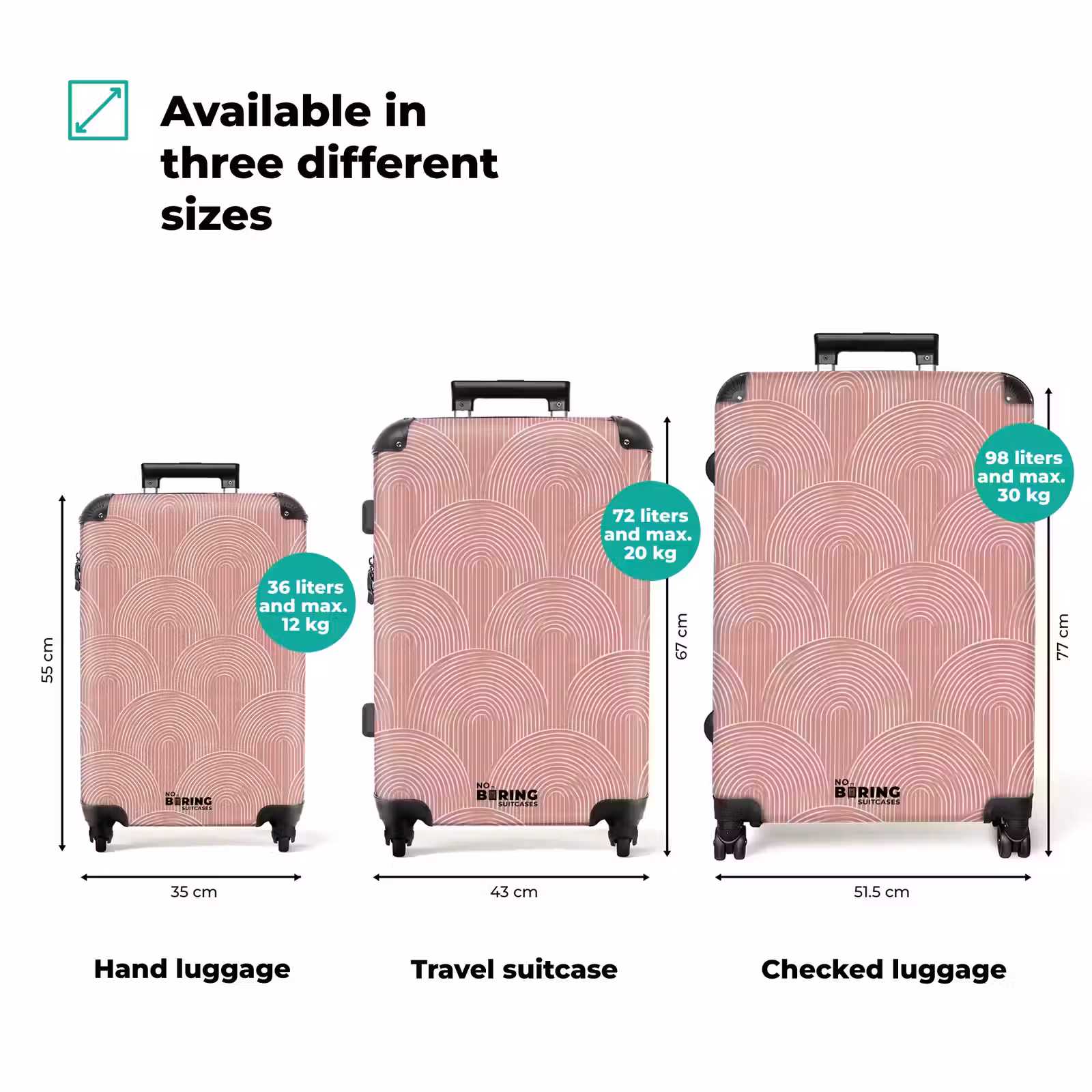 Suitcase - Dusty Pink - Arches - Deco - Lines — 1