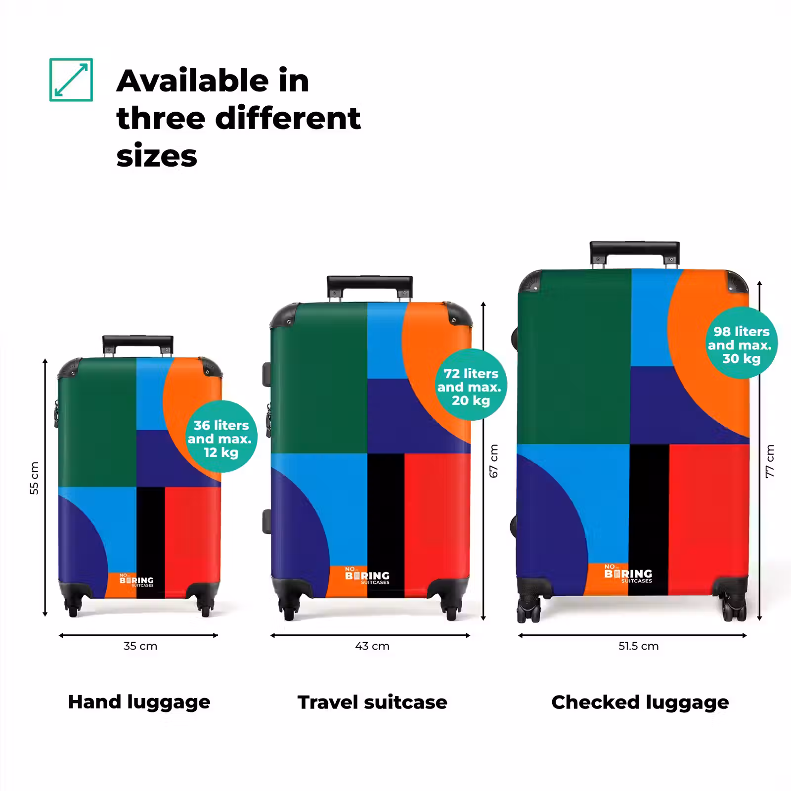 Suitcase - Geometric - Abstract - Shapes - Colorful - Modern — 1