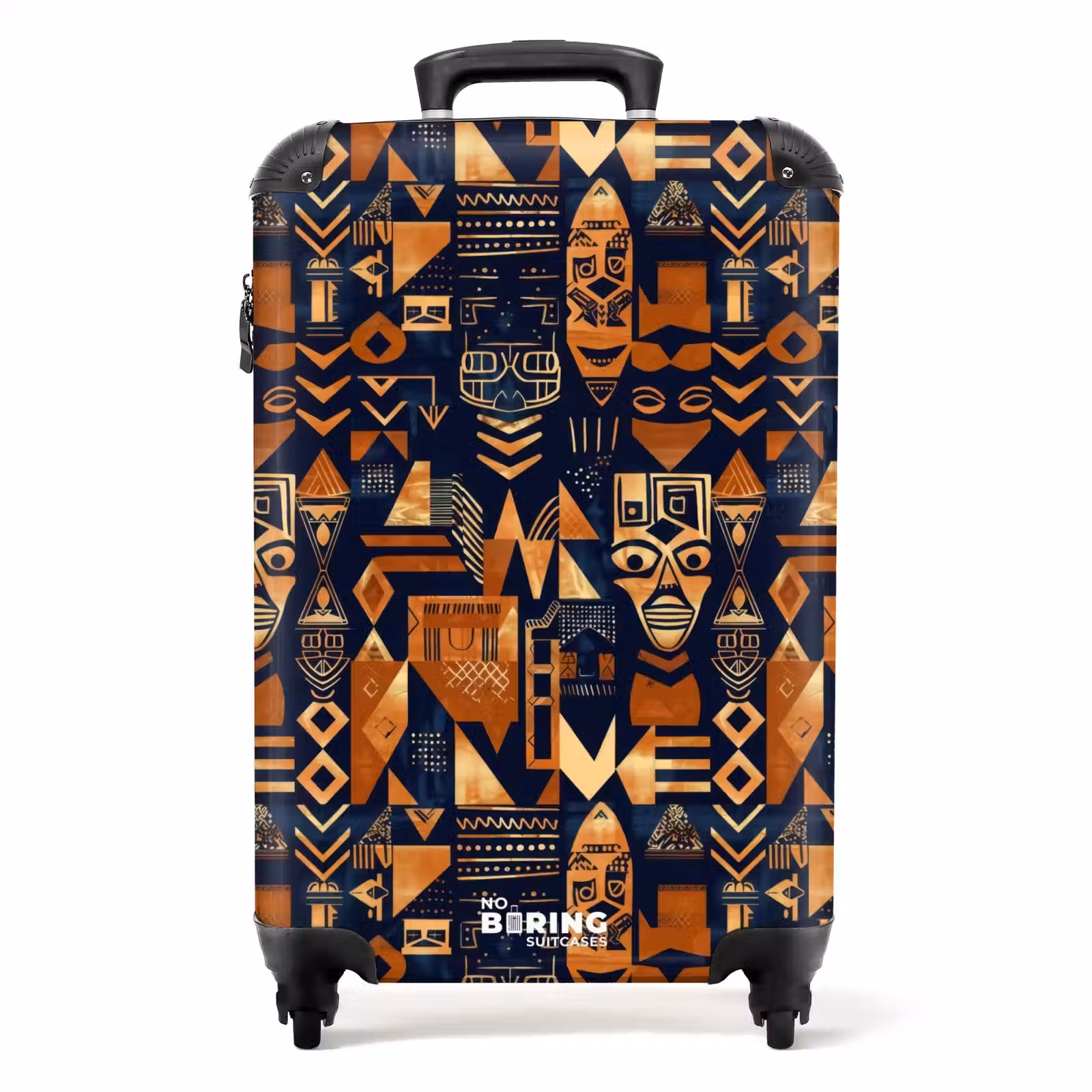 Suitcase - Midnight Blue - Copper - Tribal - Masks — 1