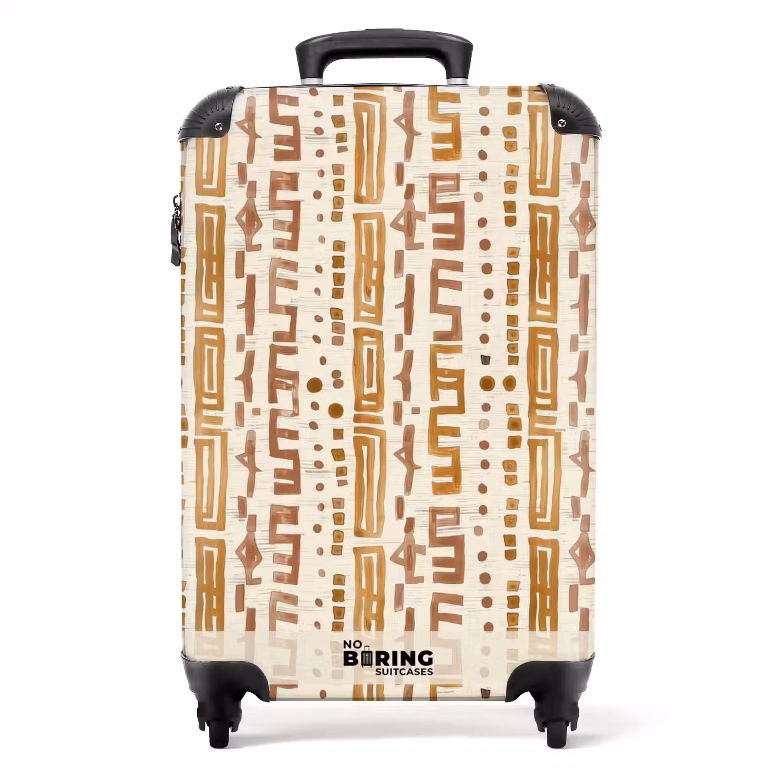 Suitcase - Ochre Yellow - Ethnic - Handcrafted - Pattern — 1