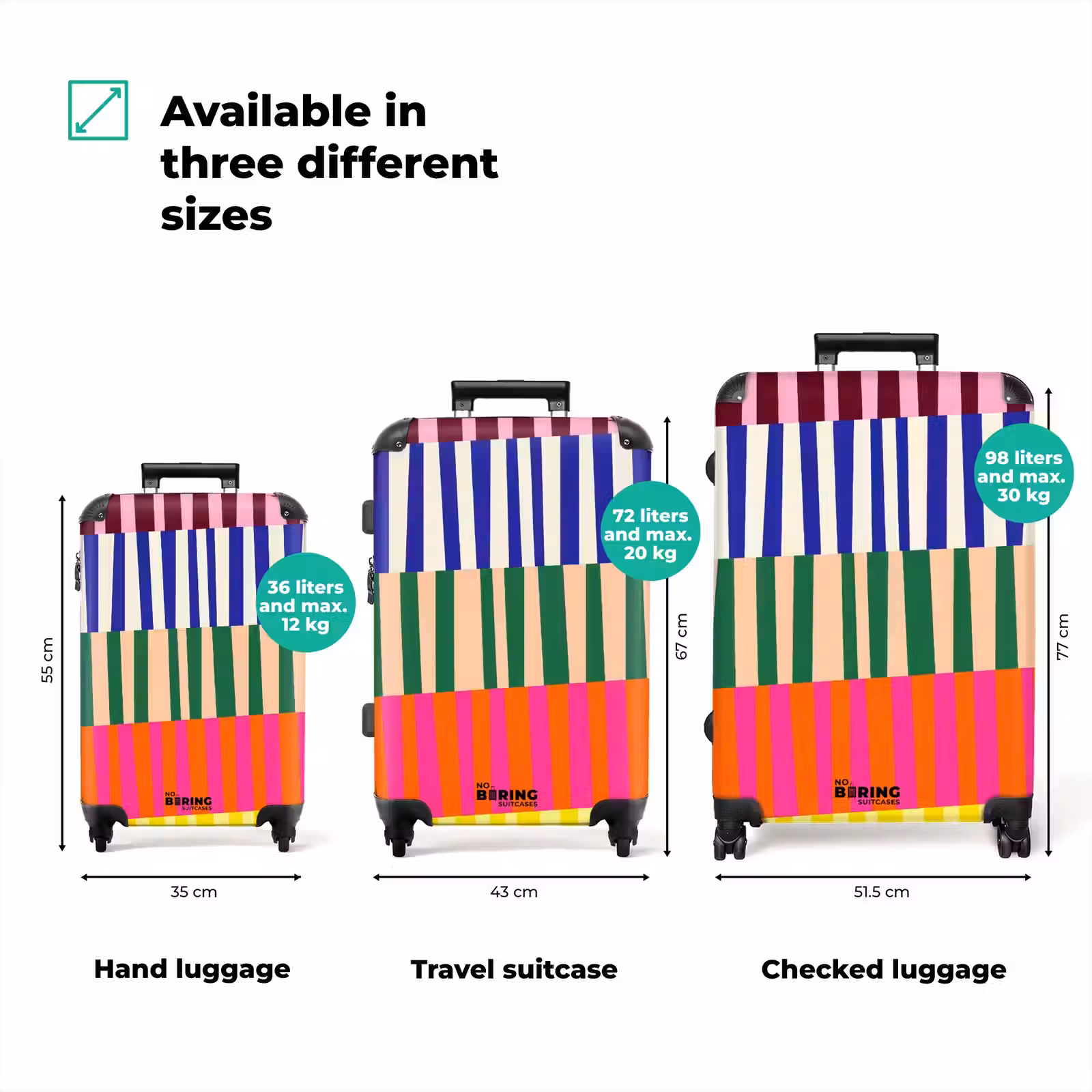 Suitcase - Pattern - Stripes - Abstract - Modern - Colorful — 1