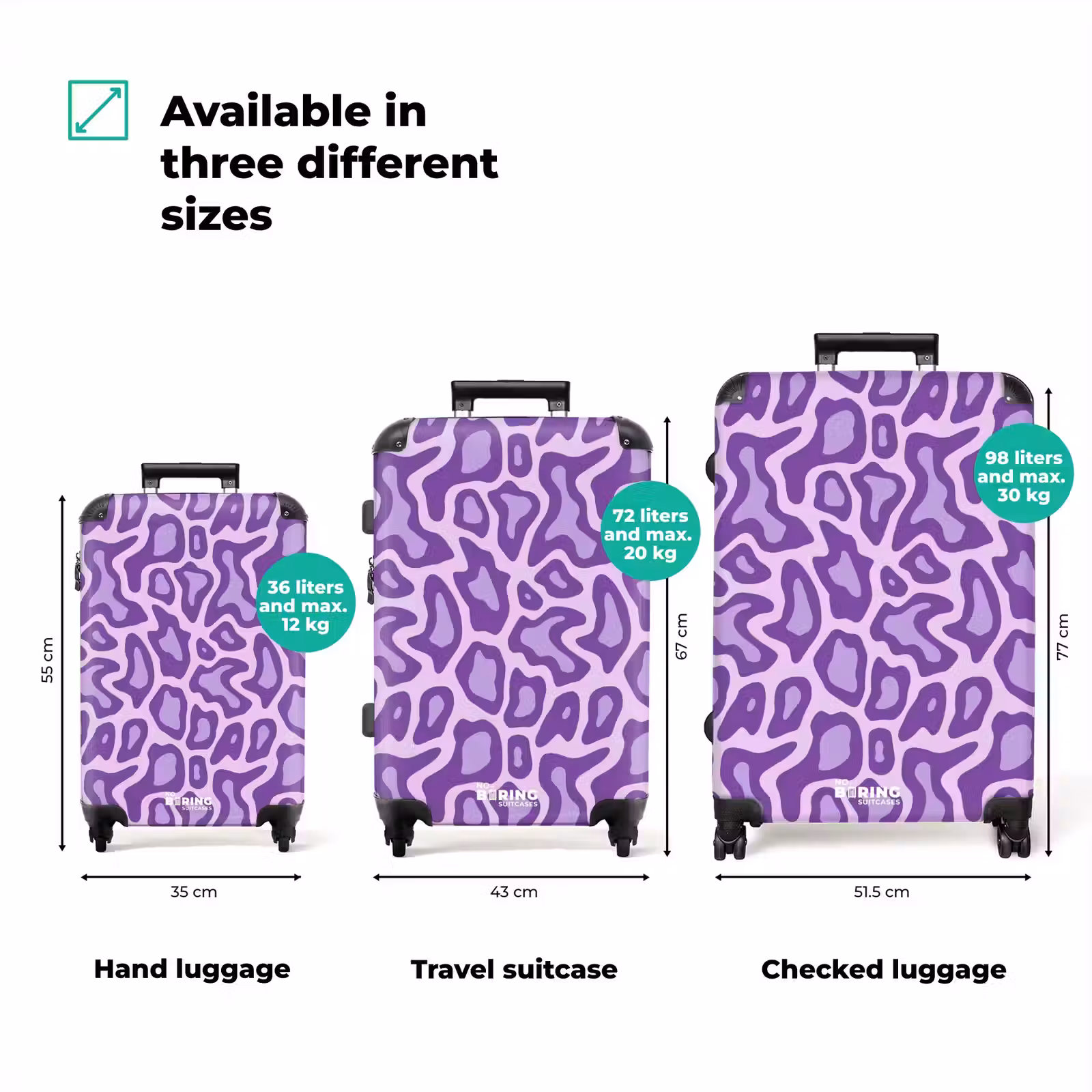 Suitcase - Purple - Abstract - Leopard - Spots - Groovy - Pattern — 1