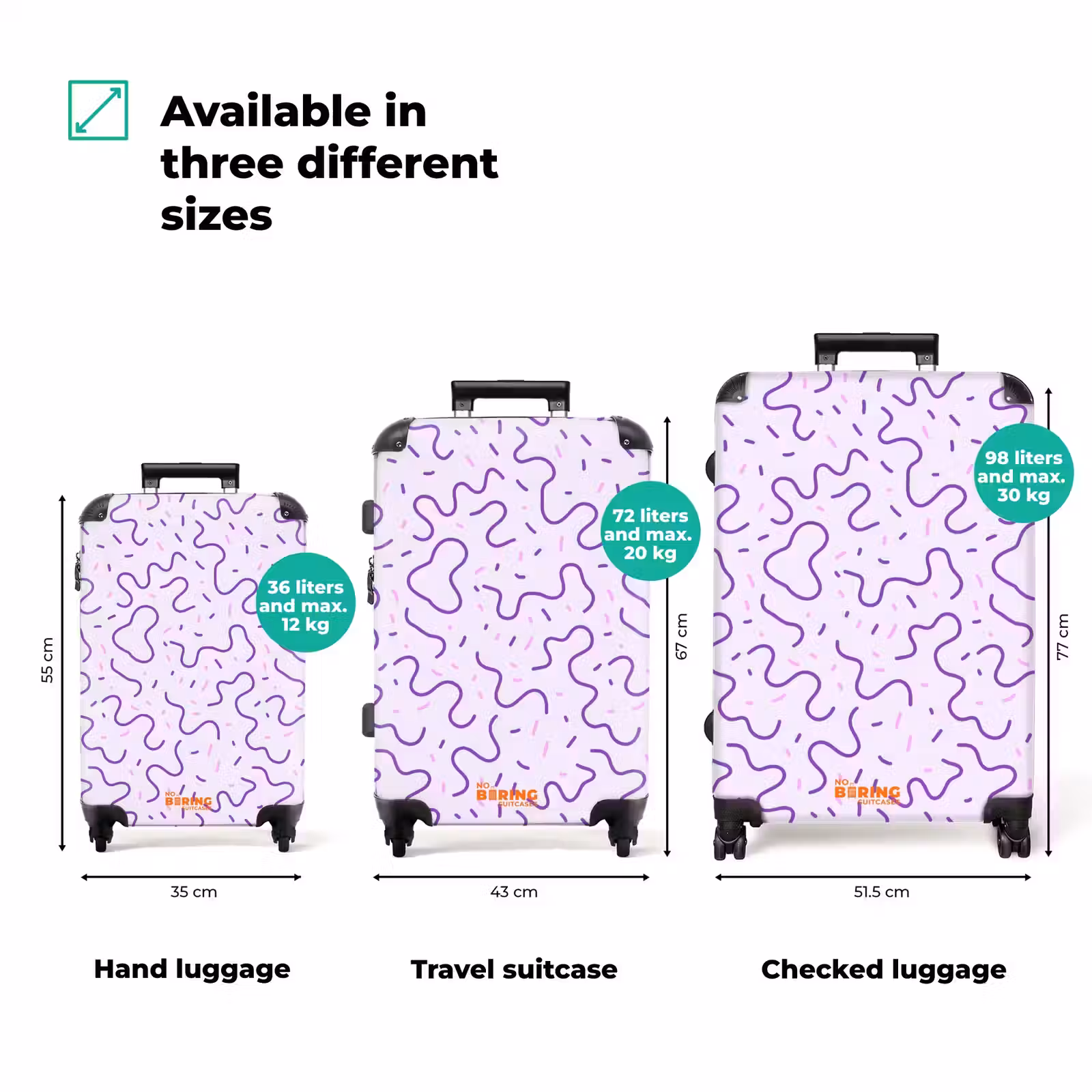 Suitcase - Purple - Abstract - Memphis - Retro - Speckles - Pattern — 1