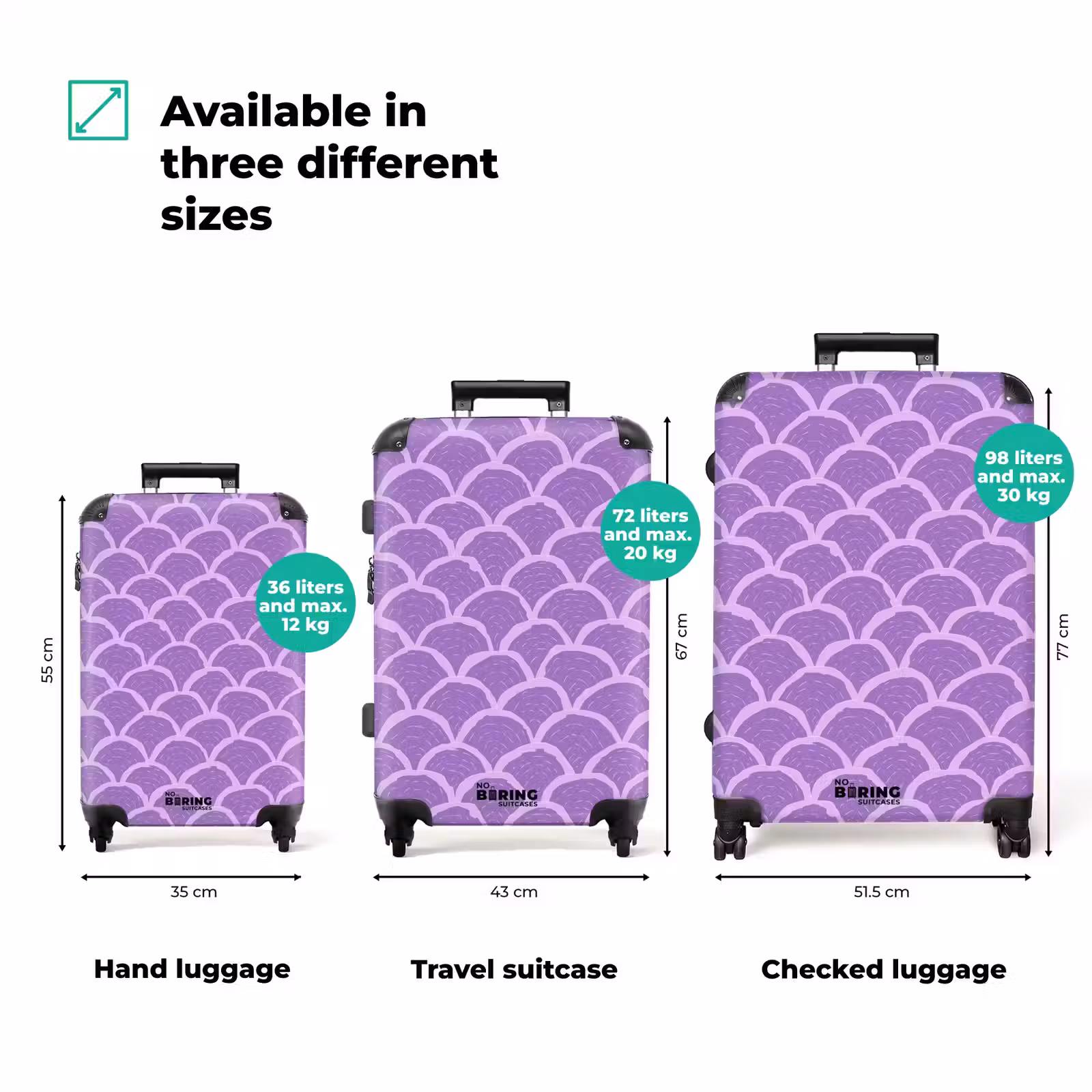 Suitcase - Purple - Scales - Shells - Hand-drawn - Pattern — 1