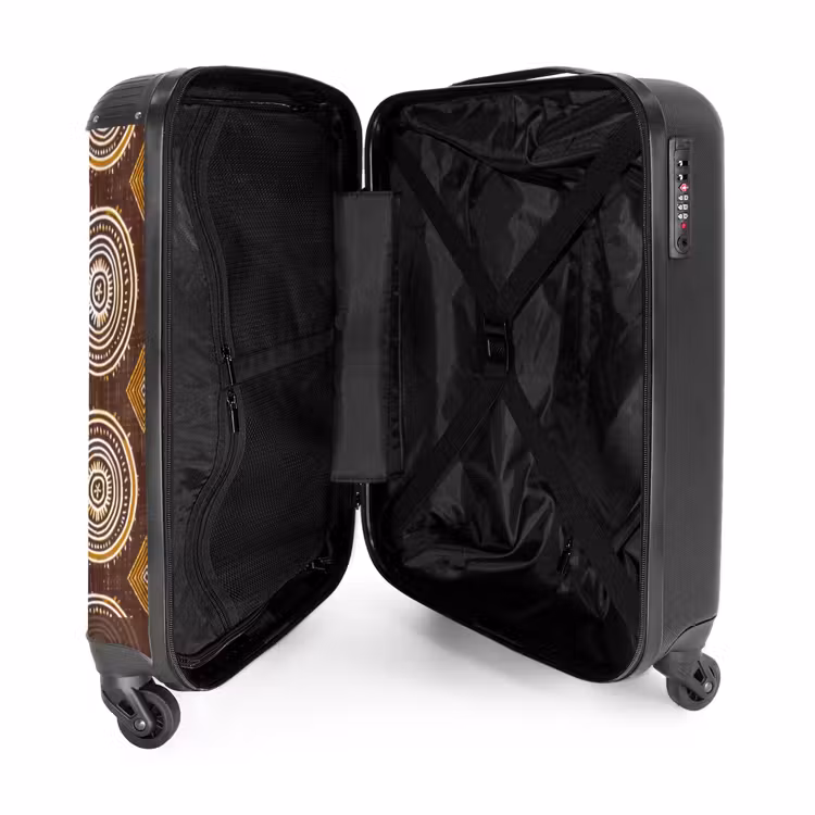 Suitcase - Chocolate Brown - Ethnic - Tribal - Circles - Pattern — 5