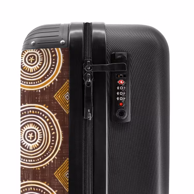 Suitcase - Chocolate Brown - Ethnic - Tribal - Circles - Pattern — 6
