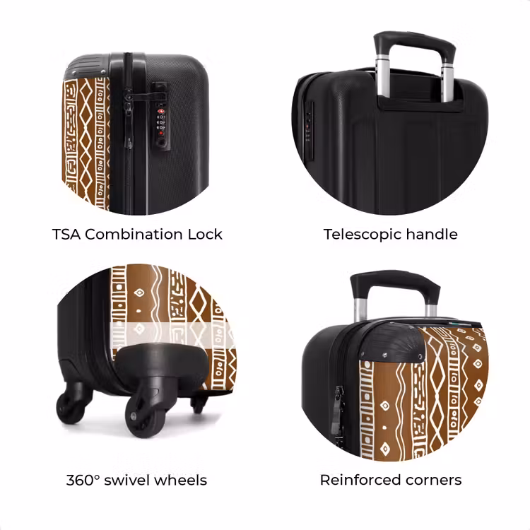 Suitcase - Chocolate Brown - Ethnic - Tribal - Pattern — 8