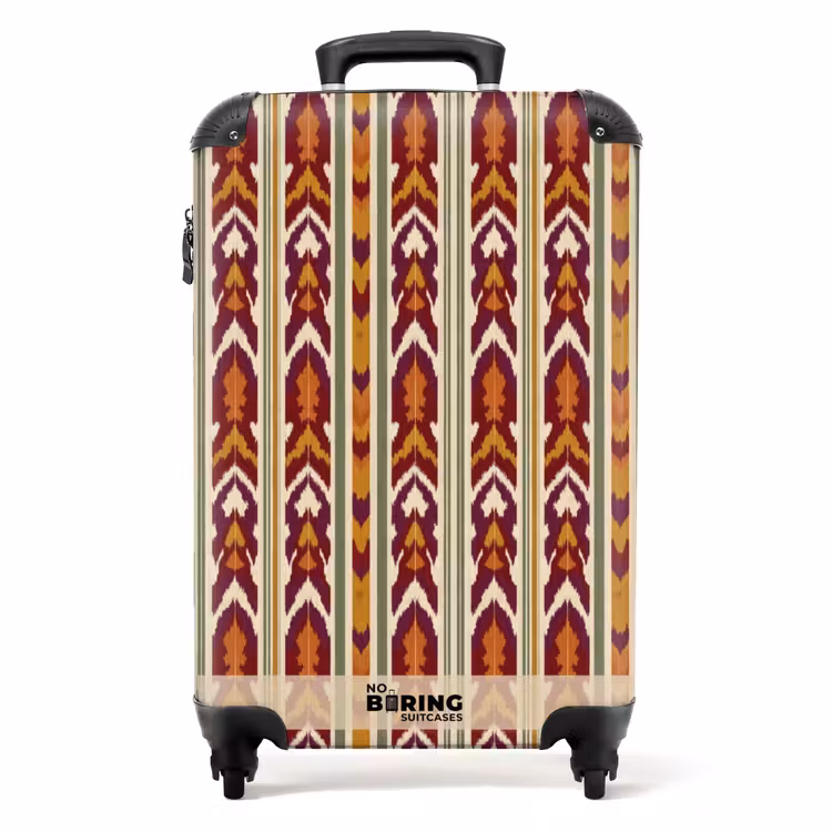 Suitcase - Ikat - Bordeaux Red - Ethnic - Pattern — 1