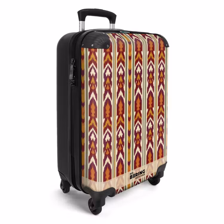 Suitcase - Ikat - Bordeaux Red - Ethnic - Pattern — 2