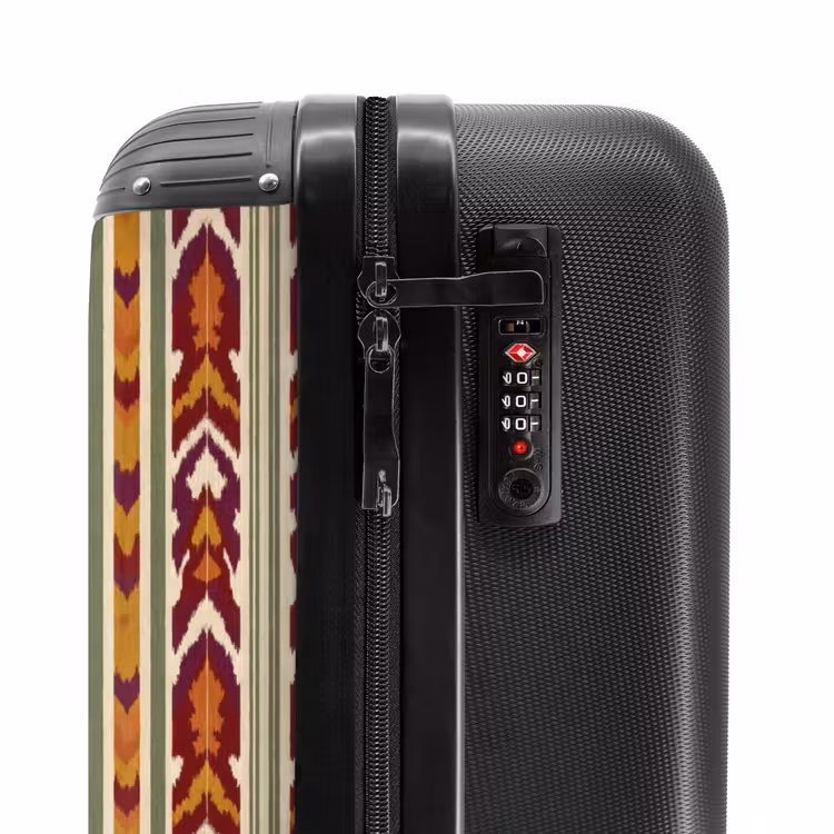 Suitcase - Ikat - Bordeaux Red - Ethnic - Pattern — 6
