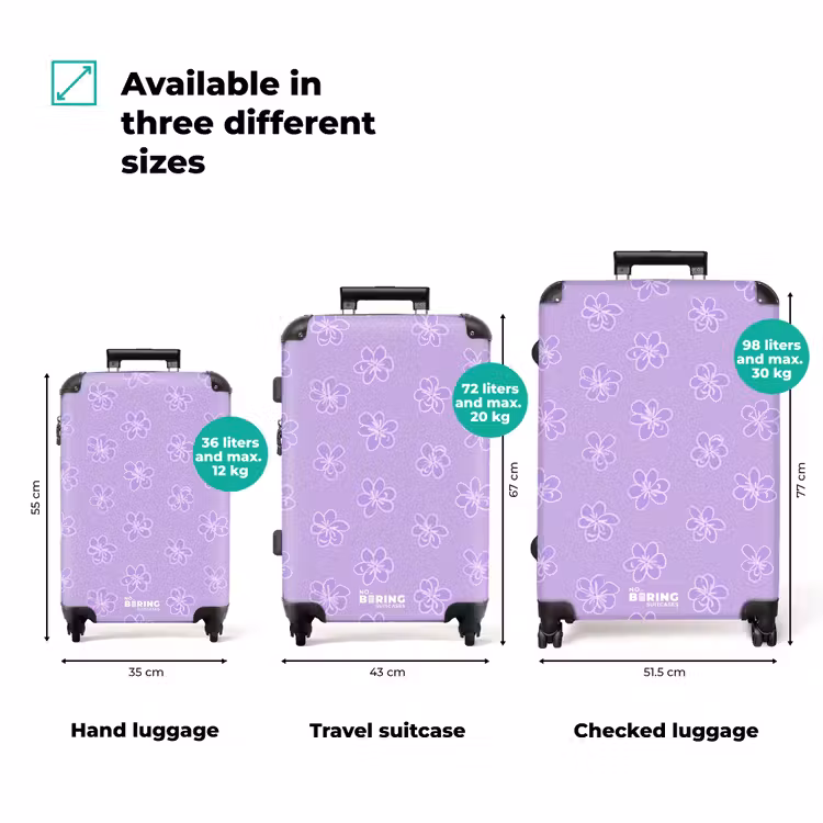 Suitcase - Lila - Botanical - Flowers - Hand-drawn - Pattern — 1