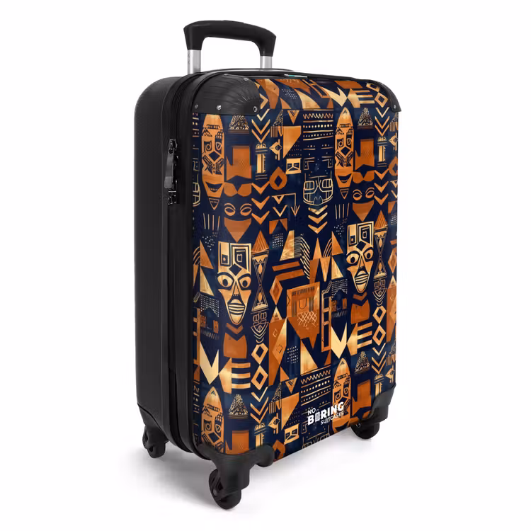 Suitcase - Midnight Blue - Copper - Tribal - Masks — 2