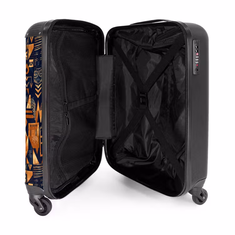 Suitcase - Midnight Blue - Copper - Tribal - Masks — 5