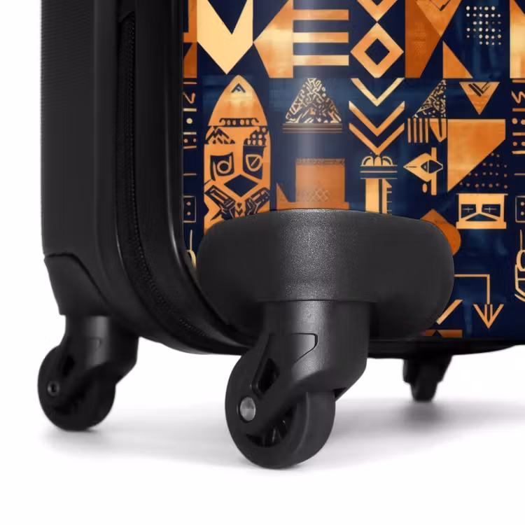 Suitcase - Midnight Blue - Copper - Tribal - Masks — 7