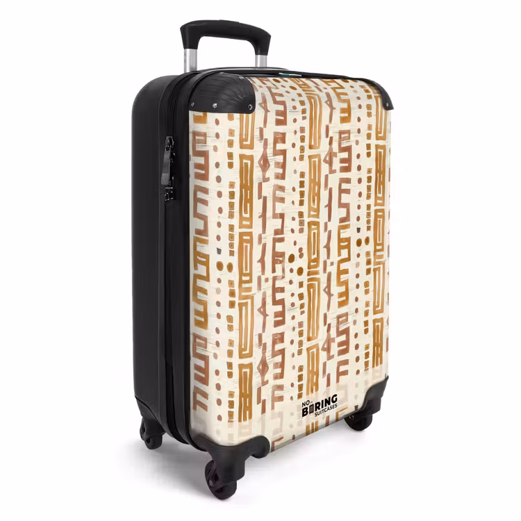 Suitcase - Ochre Yellow - Ethnic - Handcrafted - Pattern — 2