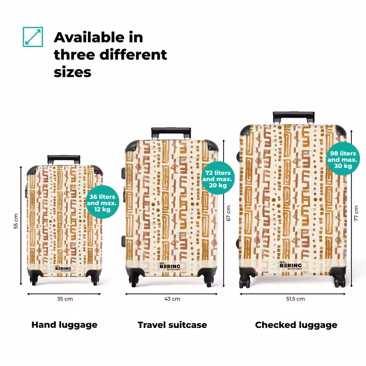 Suitcase - Ochre Yellow - Ethnic - Handcrafted - Pattern — 3