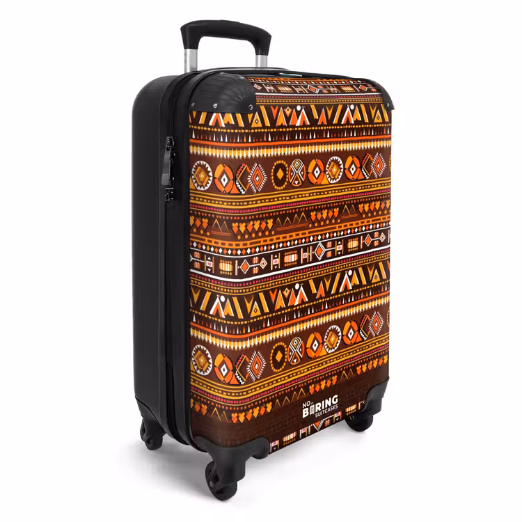 Suitcase - Orange - Ethnic - Tribal - Geometric - Pattern — 2