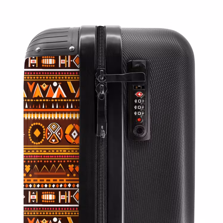 Suitcase - Orange - Ethnic - Tribal - Geometric - Pattern — 6