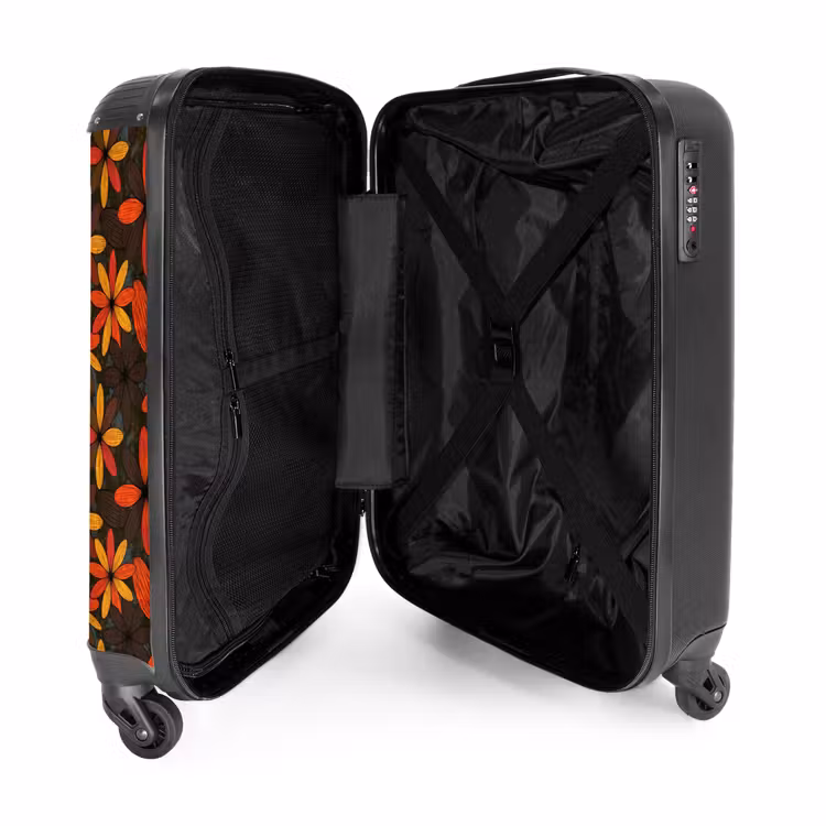 Suitcase - Orange - Retro - Flowers - Fall — 5