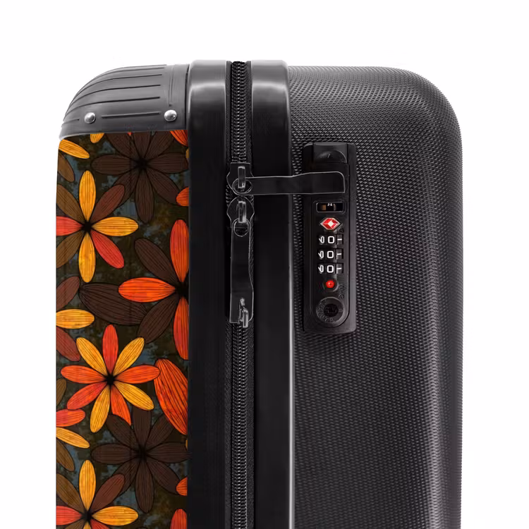 Suitcase - Orange - Retro - Flowers - Fall — 6