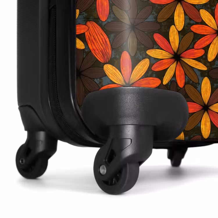 Suitcase - Orange - Retro - Flowers - Fall — 7