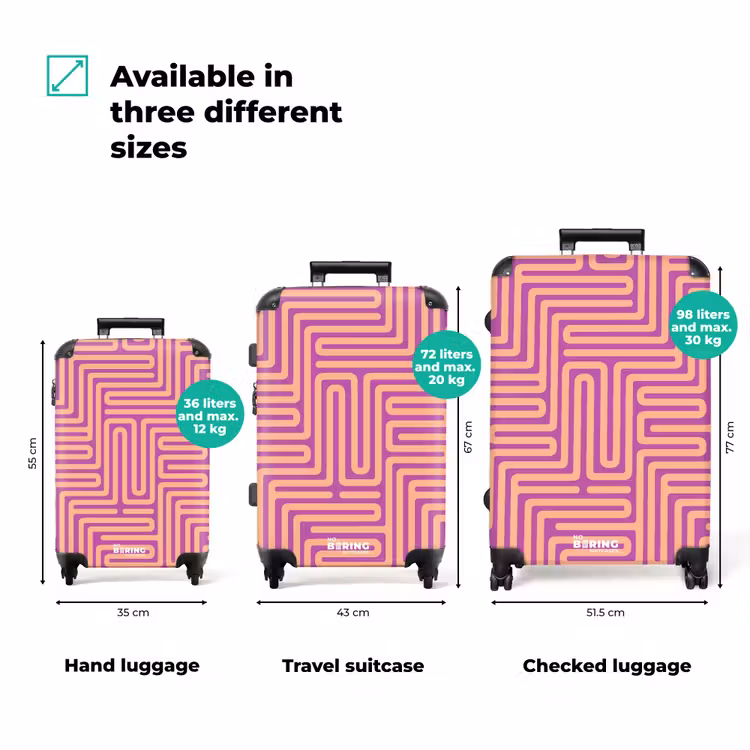 Suitcase - Pattern - Lines - Abstract - Modern - Purple — 1