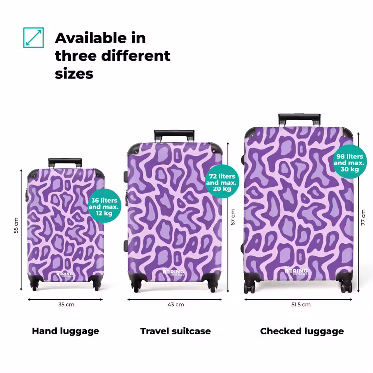 Suitcase - Purple - Abstract - Leopard - Spots - Groovy - Pattern — 1