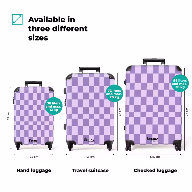 Suitcase - Purple - Geometric - Checkered - Blocks - Pattern — 1