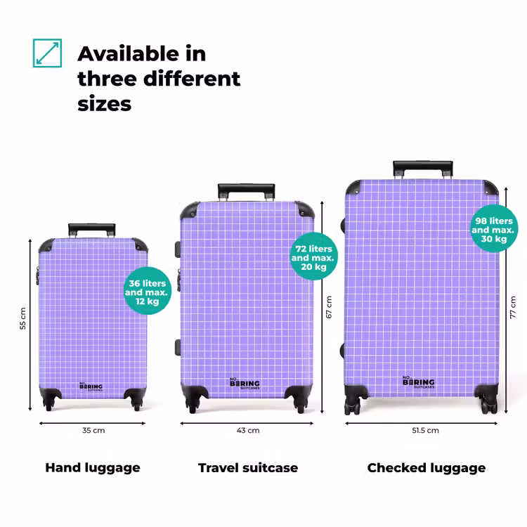 Suitcase - Purple - Geometric - Grid - Minimalist - Pattern — 1