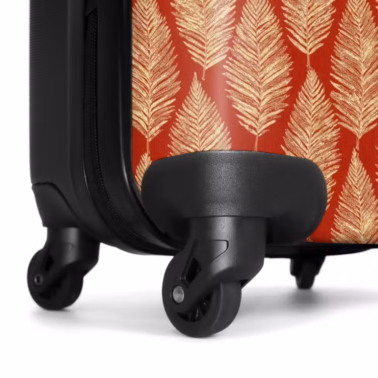 Suitcase - Red - Botanical - Fern - Pattern — 7