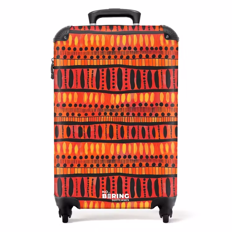 Suitcase - Red - Orange - Ethnic - Expressive - Pattern — 1