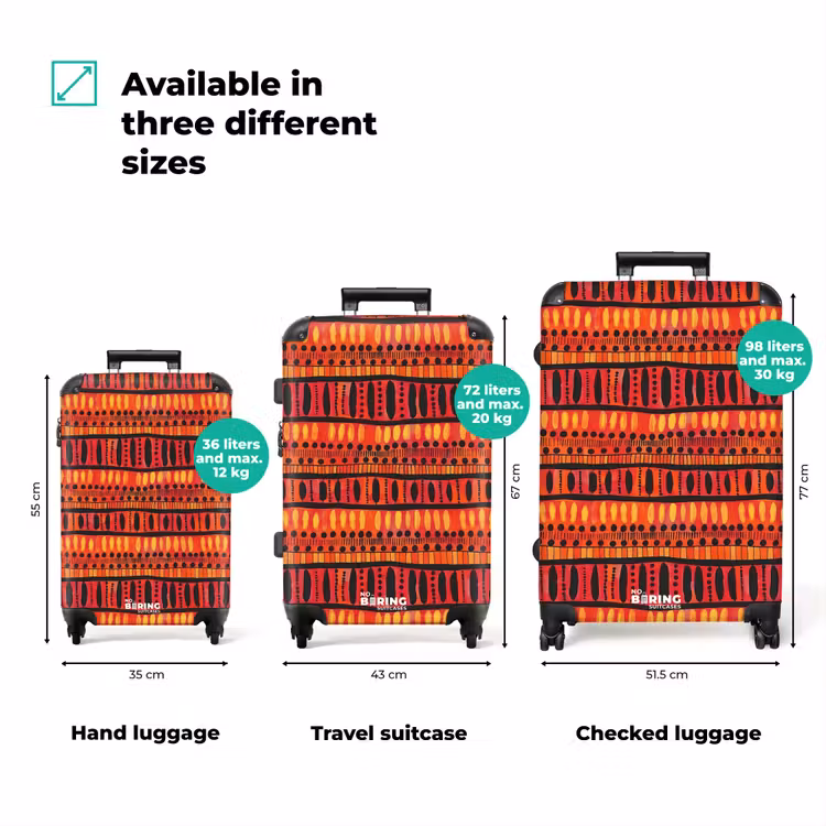 Suitcase - Red - Orange - Ethnic - Expressive - Pattern — 3