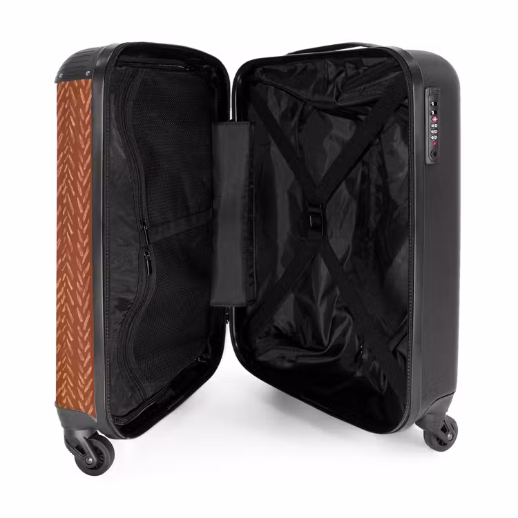 Suitcase - Terracotta - Herringbone - Handcrafted - Pattern — 5