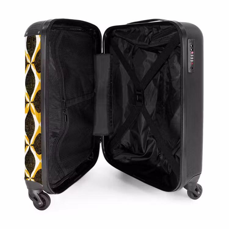 Suitcase - Yellow - Black - Geometric - Retro - Texture — 5