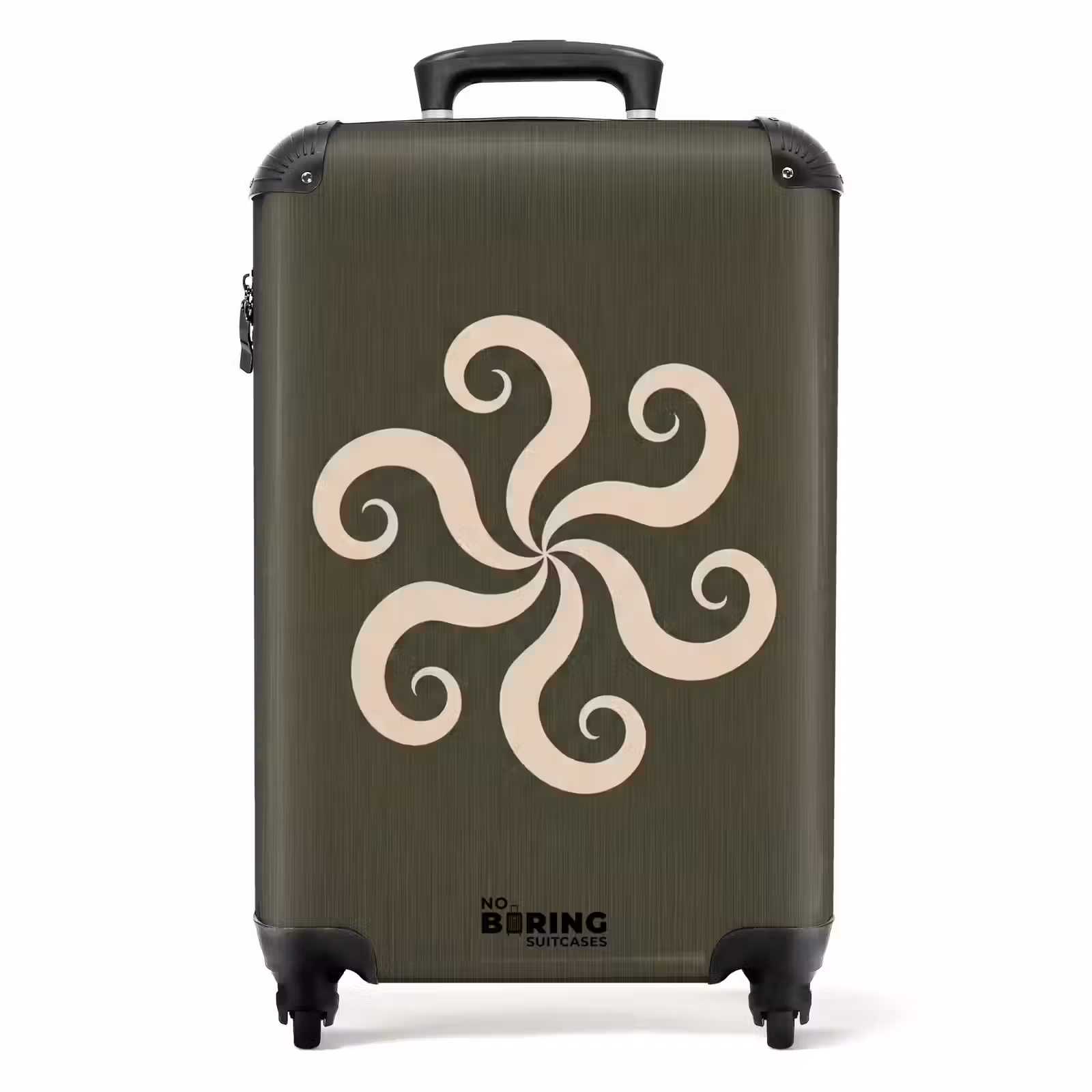 Suitcase - Pattern - Spiral - Abstract - Modern - Green — 1