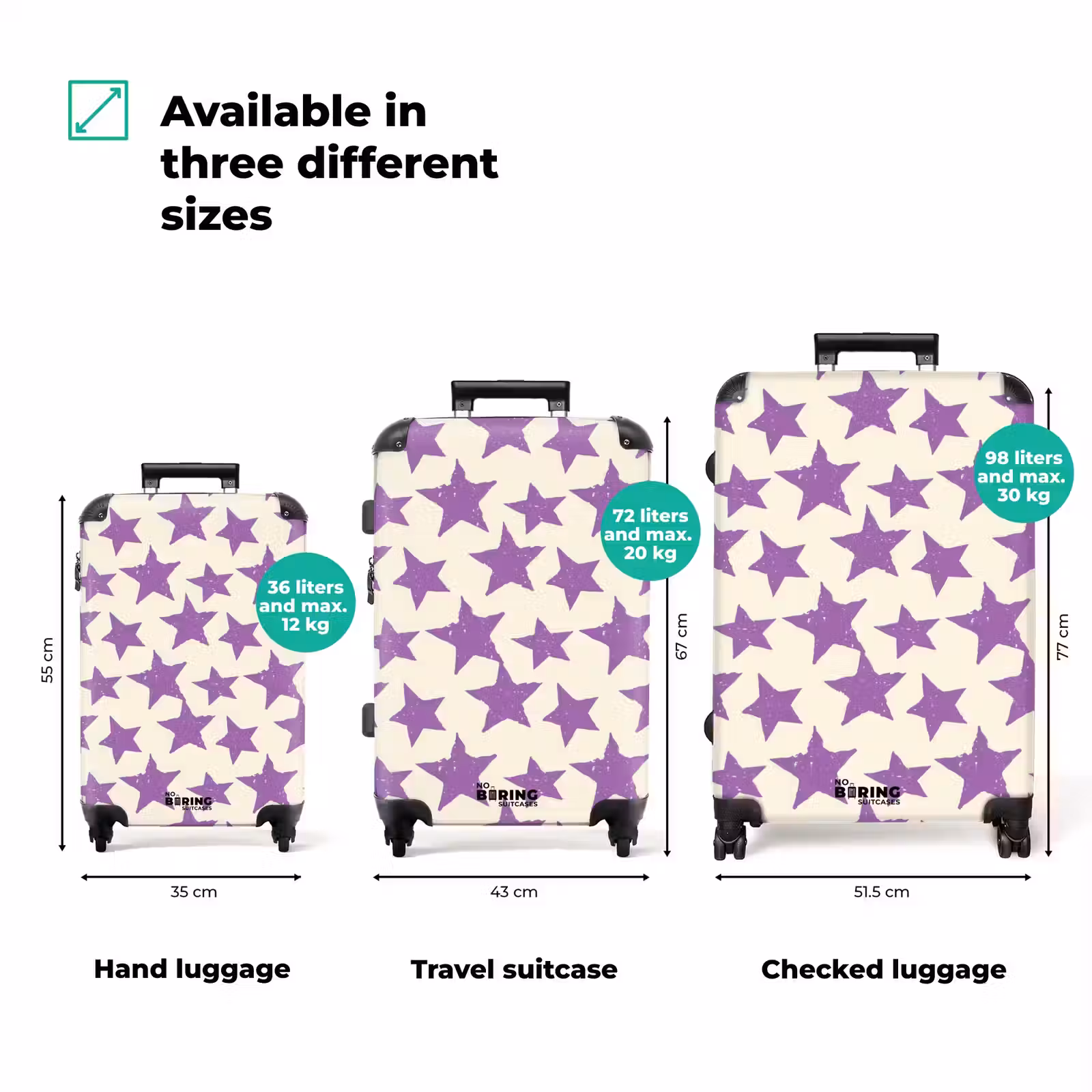 Suitcase - Purple - Geometric - Stars - Stamp - Pattern — 1