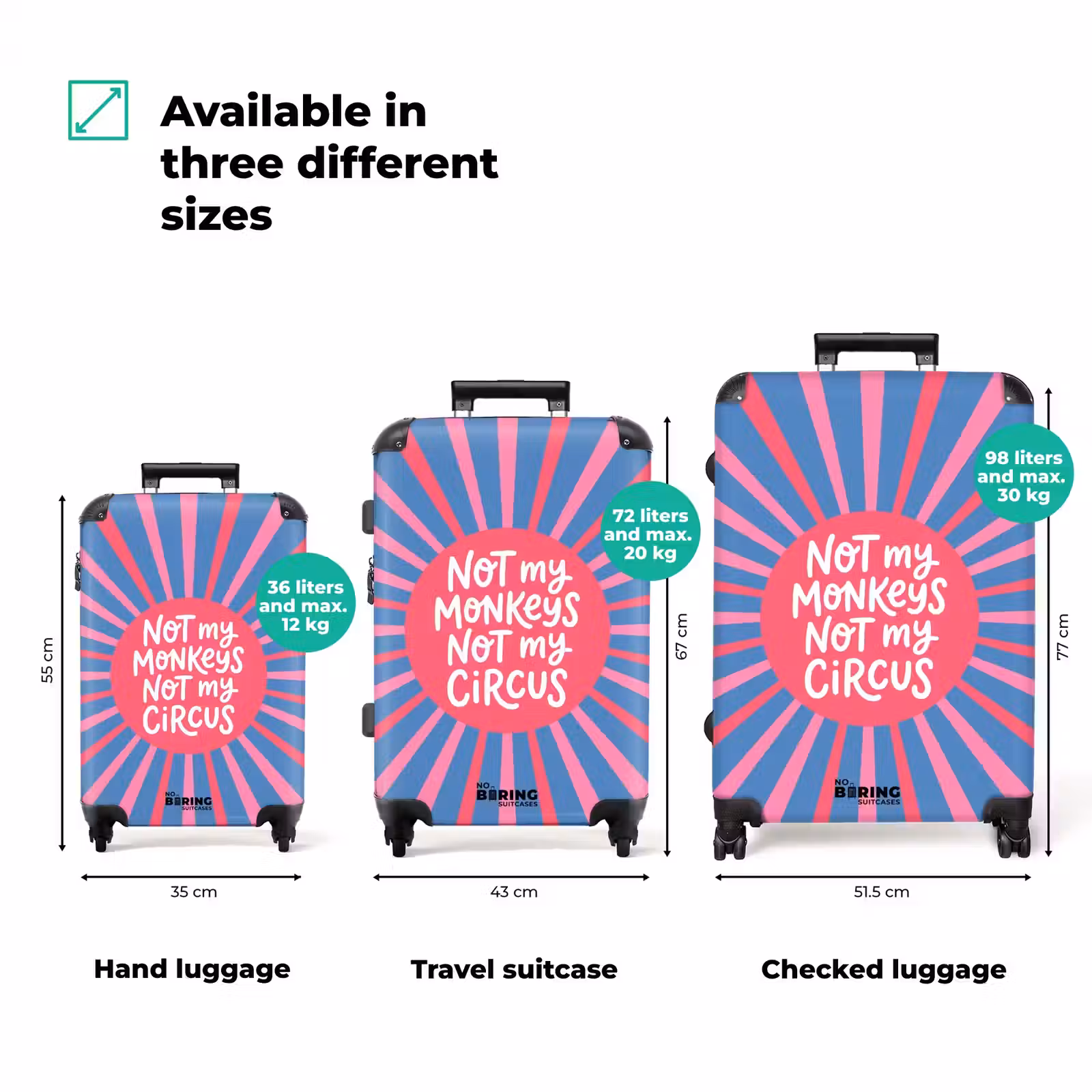 Suitcase - Quote - Graphic - Abstract - Pink - Blue — 1