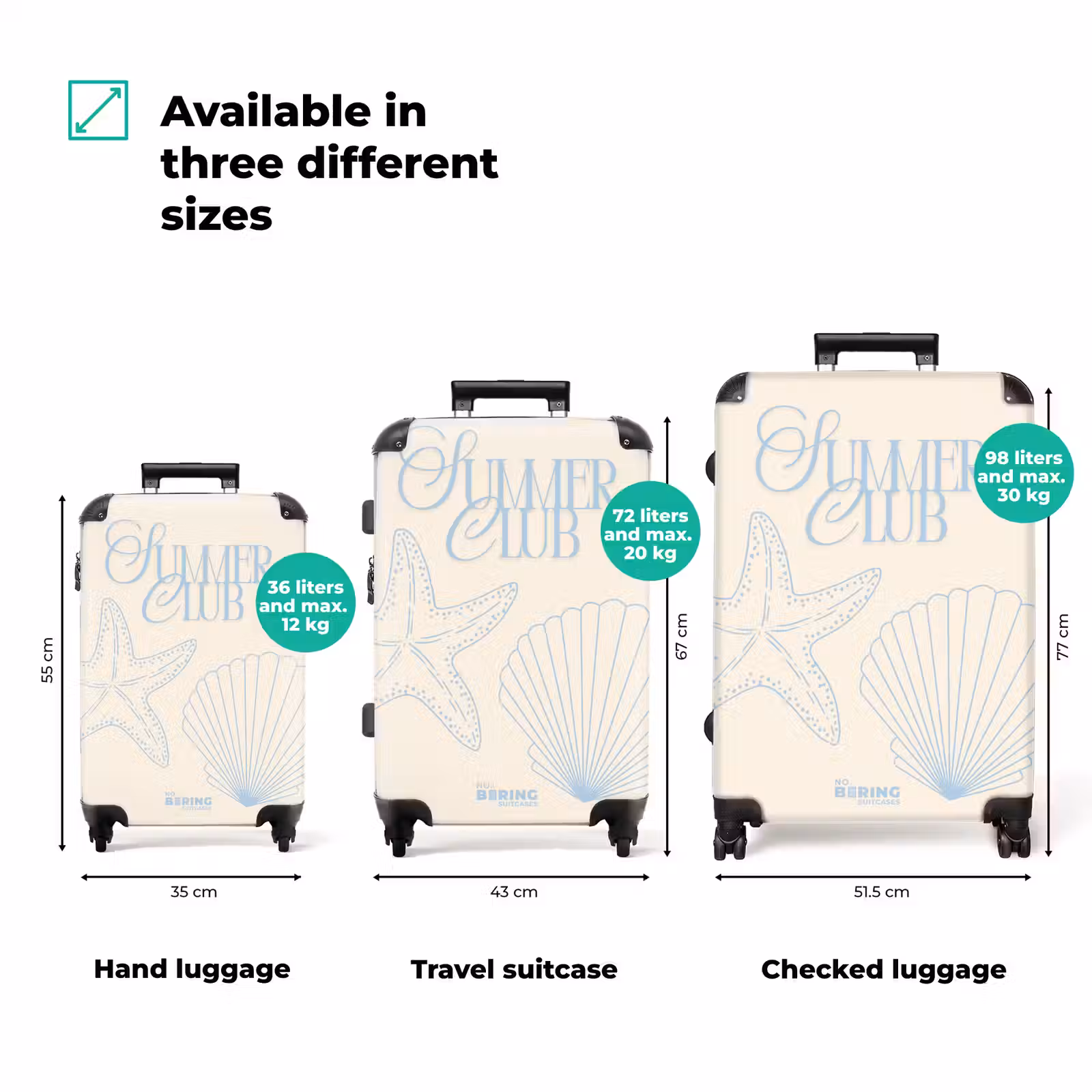 Suitcase - Shells - White - Blue — 1
